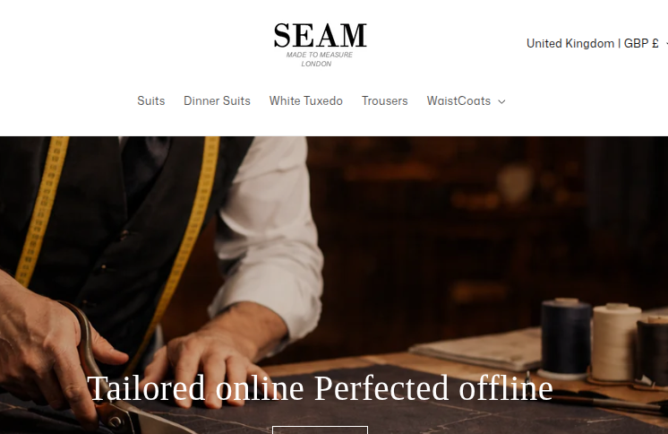 SEA Menswear Shopify store